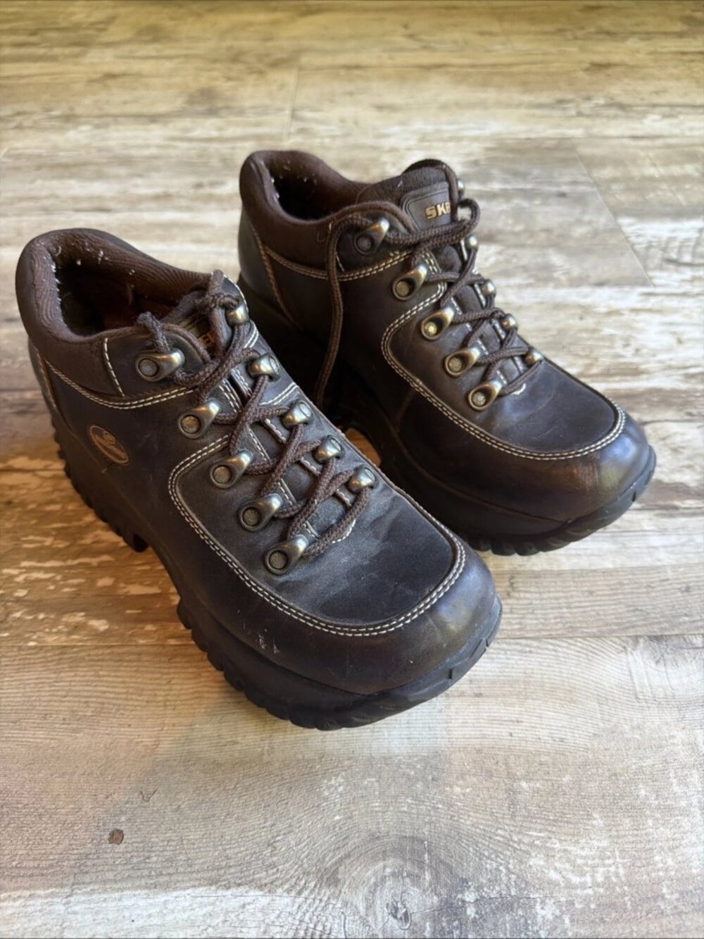 VTG SKECHERS Jammers Chunky Platform Brown Shoes Rugged Lug Soles Women’s 9